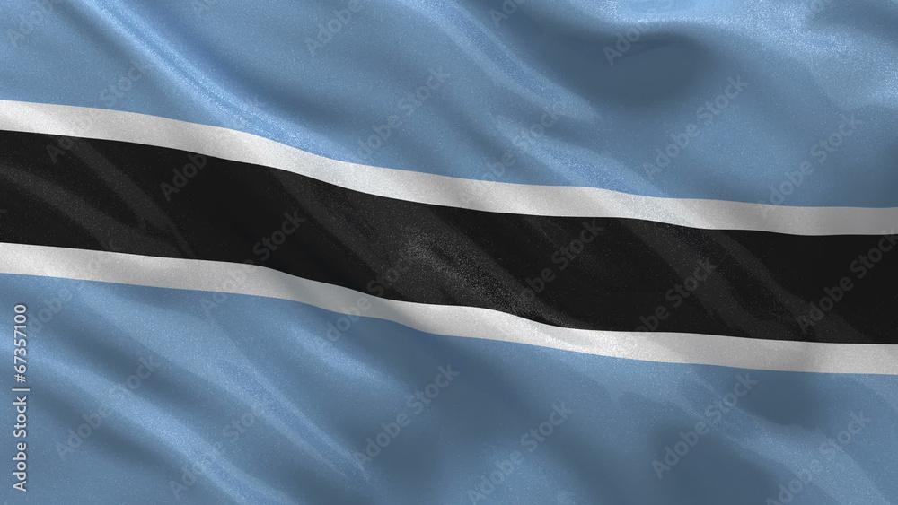 Flag of Botswana waving in the wind - seamless loop