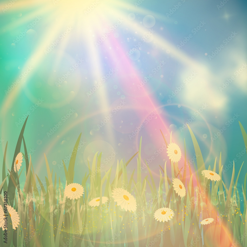 Nature spring or summer Vintage style background.