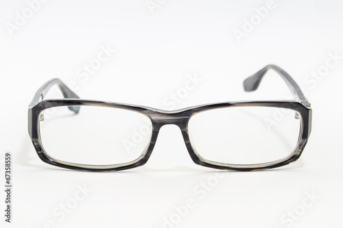 Black Eye Glasses Isolated on White background close up