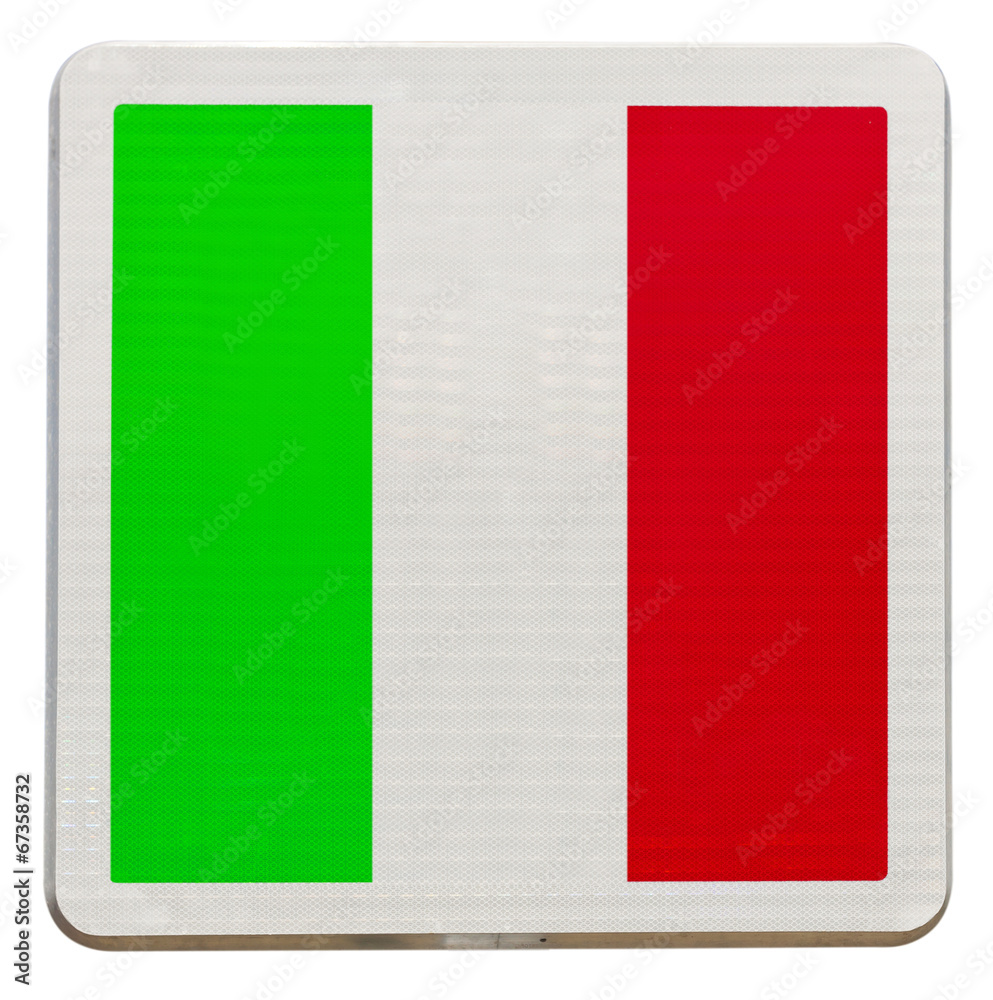 drapeau italien sur panneau de signalisation drapeau italien sur panneau de signalisation