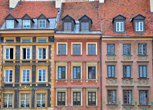 Facades of Warsaw houses