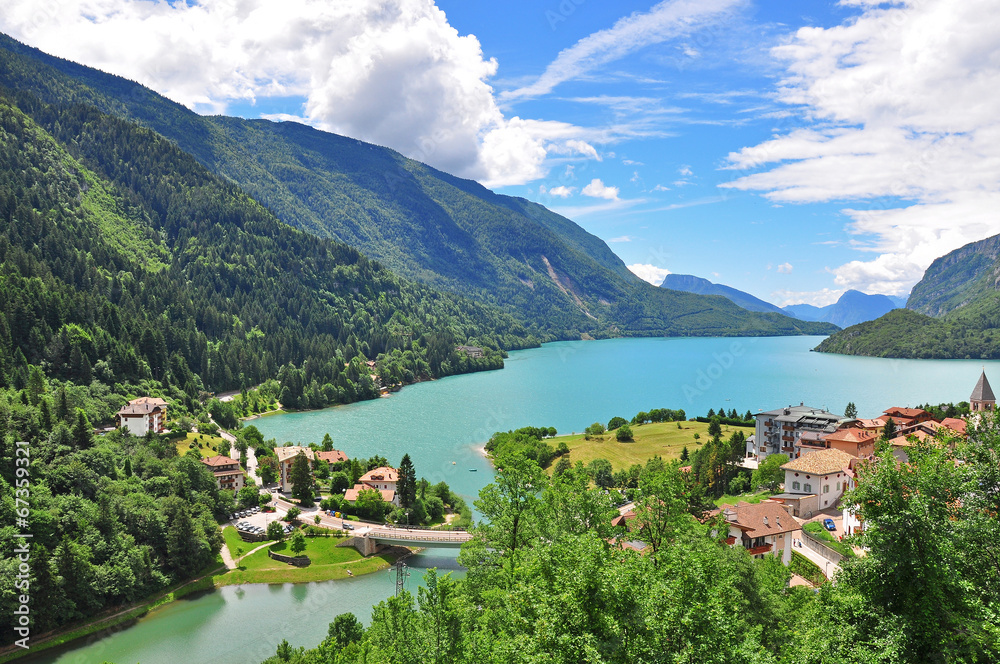 Molveno lake in italian Alps