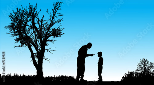 Vector silhouette of family.