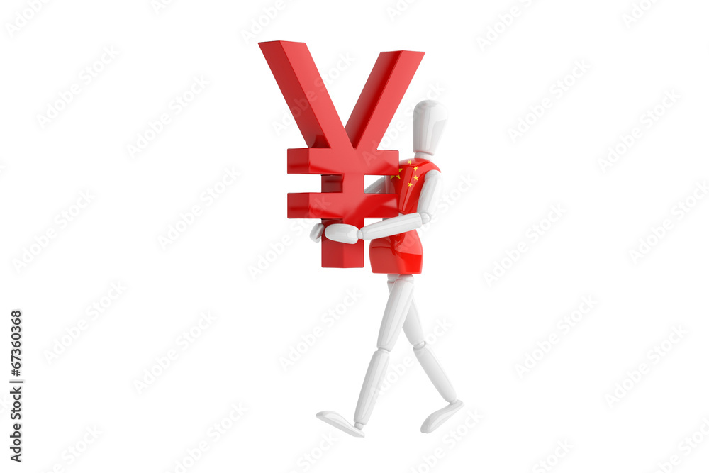 Obraz premium chinese yuan currency white man