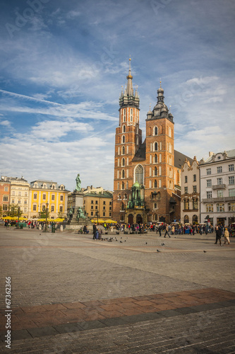 The St Mary church at the market in Krakow in Poland #67362366