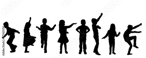 Vector silhouette of children.