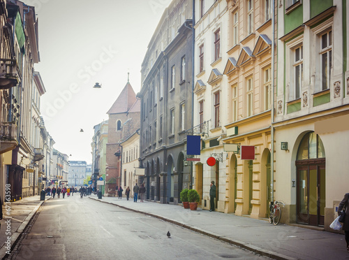 Old Town is the historic central district of cracow  Poland