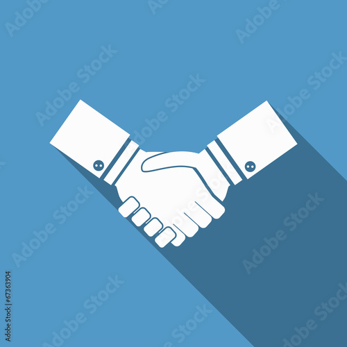 handshake icon with long shadow