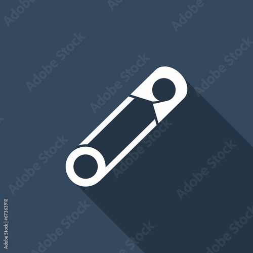 safety pin icon with long shadow