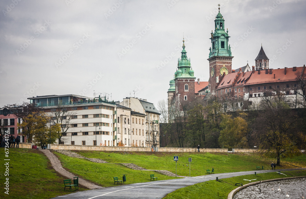 Obraz premium historic castle in the old city of Krakow