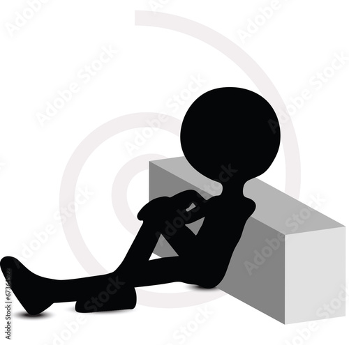 3d man in sitting pose