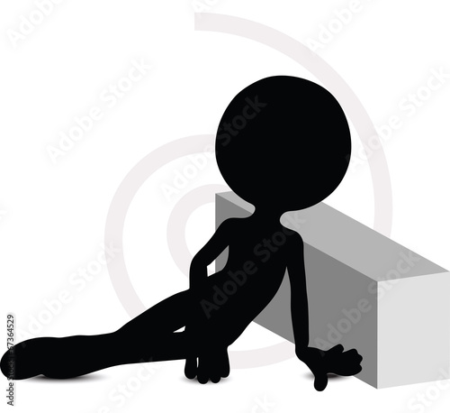 3d man in sitting pose