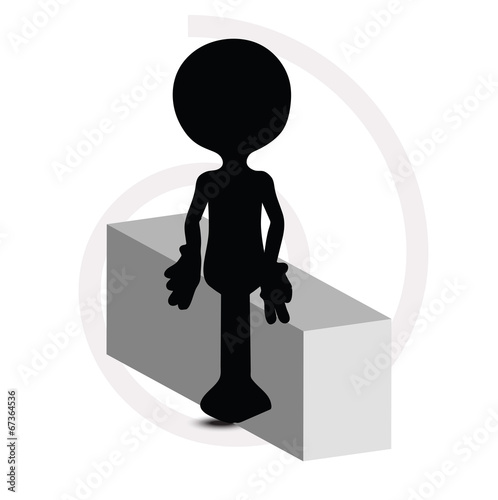 3d man in sitting pose