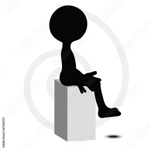 3d man in sitting pose
