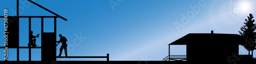 Vector silhouette of workers.