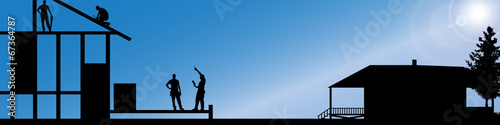 Vector silhouette of workers.