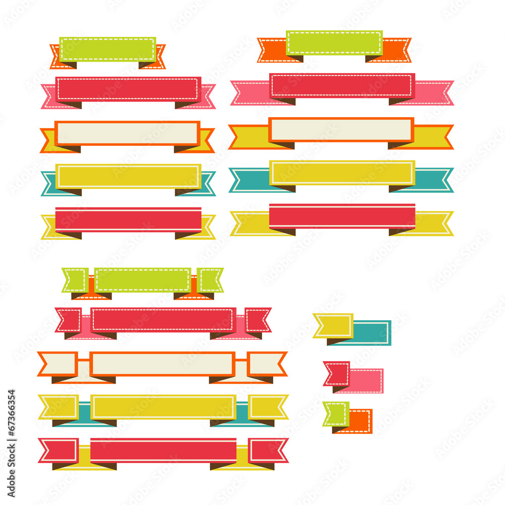 Big Ribbons Set, Isolated On White Background Big Ribbons Set, Isolated On White Background