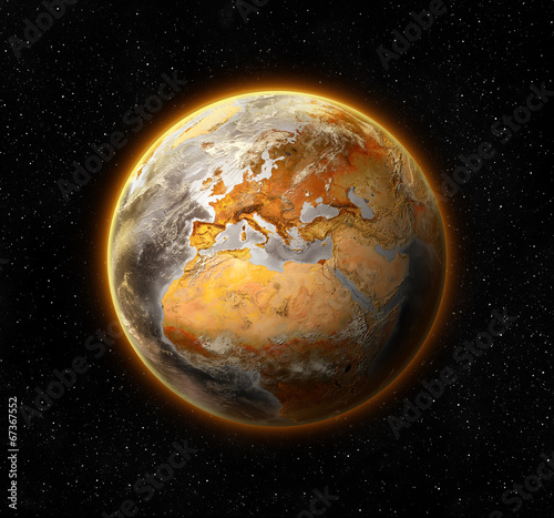 Fototapeta Naklejka Na Ścianę i Meble -  dead and barren world,  concept of global warming,