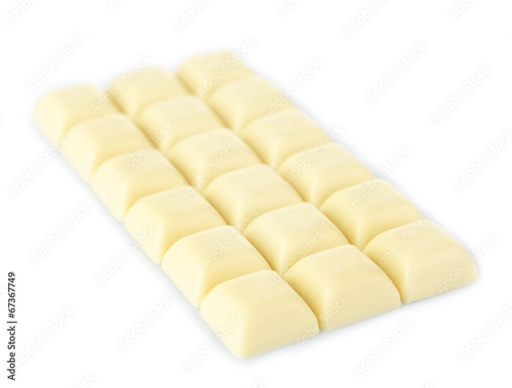 White chocolate bar, isolated on white White chocolate bar, isolated on white