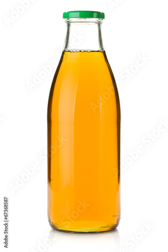 Apple juice in a glass bottle