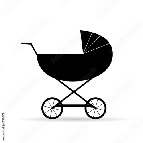 black baby carriage vector