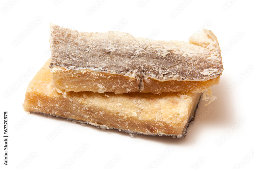 Pieces of salt cod fish Pieces of salt cod fish