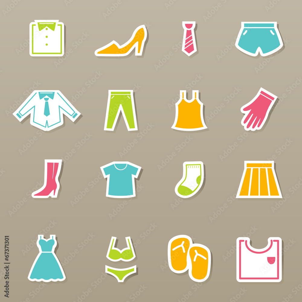 Clothing icons set vector