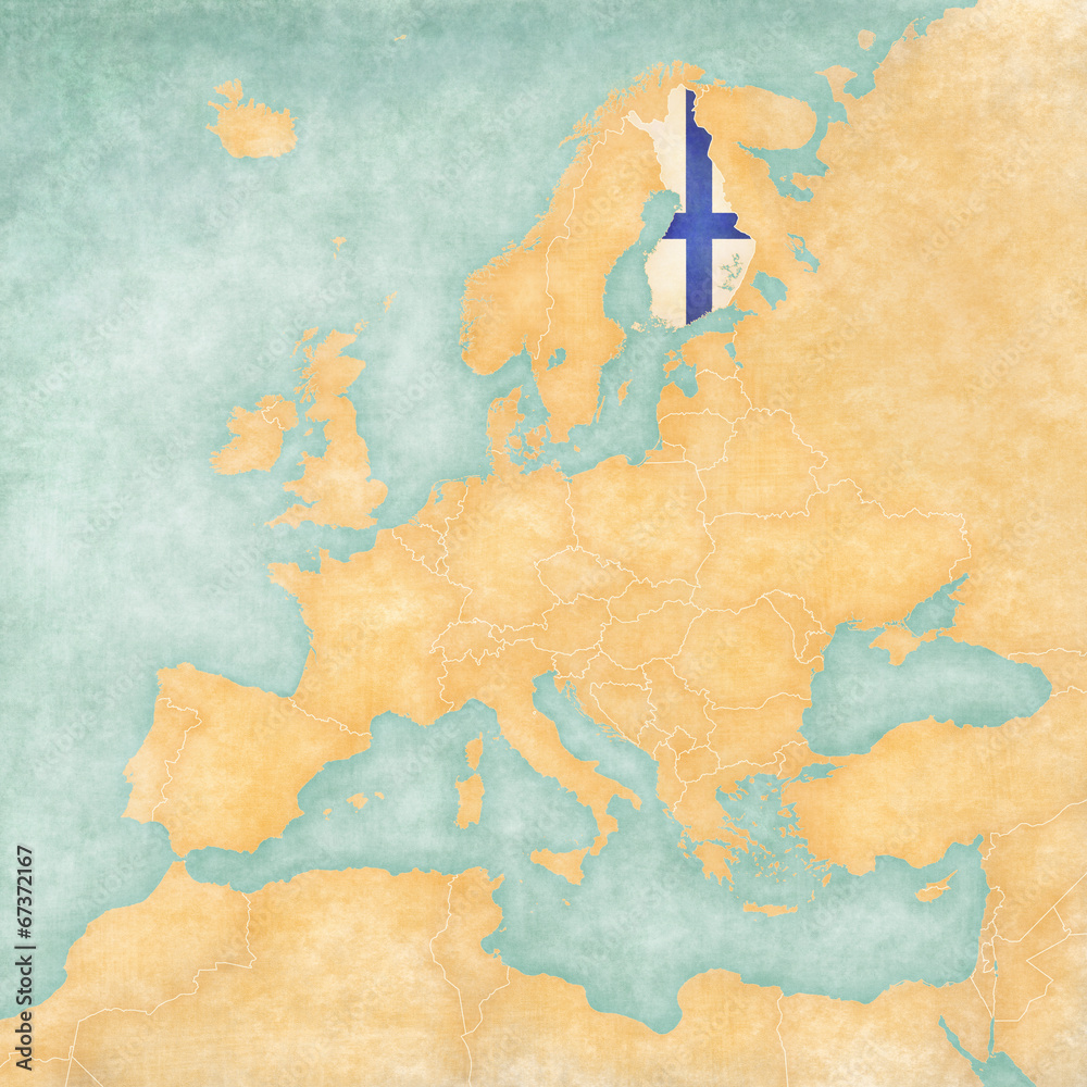 Map of Europe - Finland (Vintage Series)