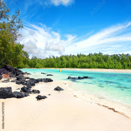 einsamer Strand auf Mauritius