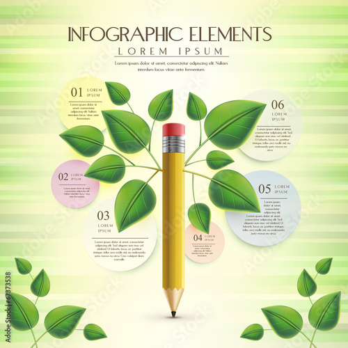 creative and ecology template with pencil element