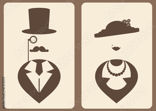 lady and gentleman vintage symbols