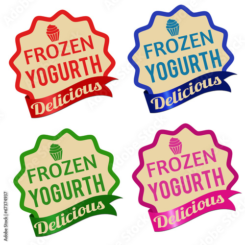 Frozen yogurt label, sticker or stamps