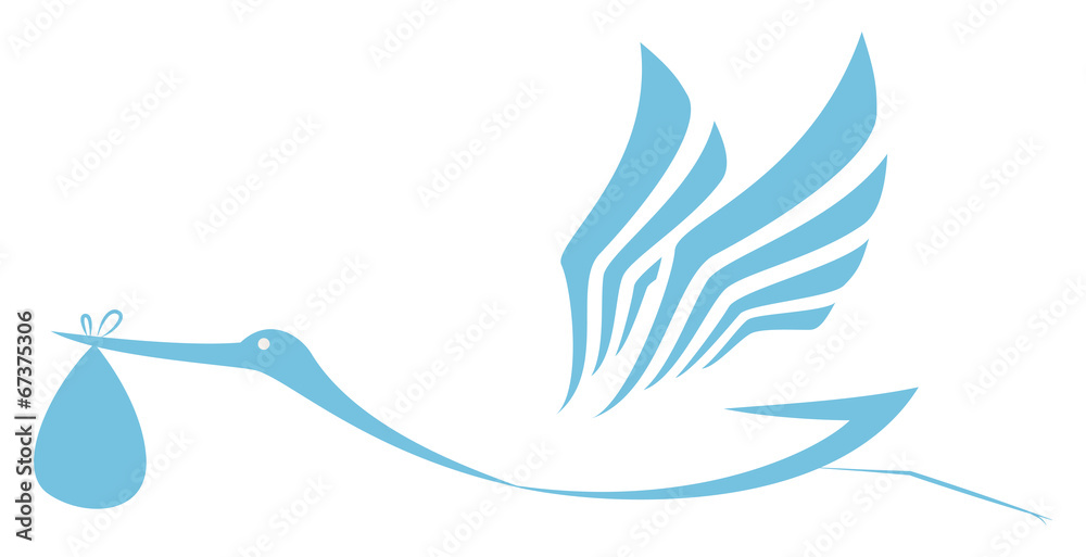 Fototapeta premium Stork delivering icon