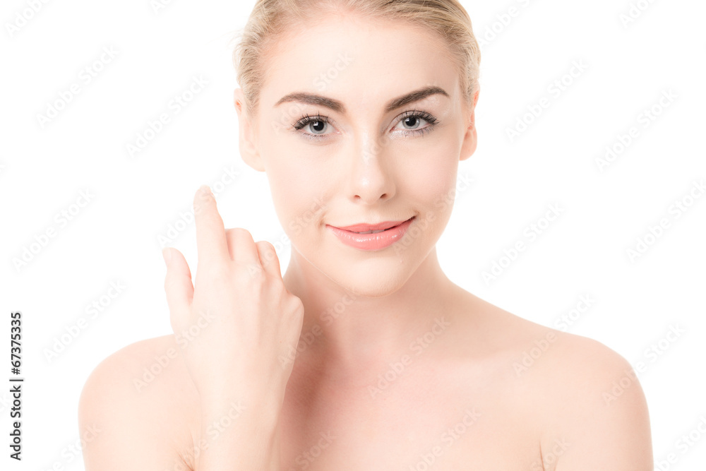 beautiful woman with perfect skin and face