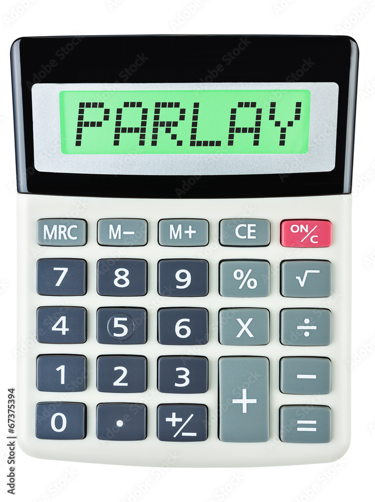 Calculator with PARLAY on display on white background Calculator with PARLAY on display on white background