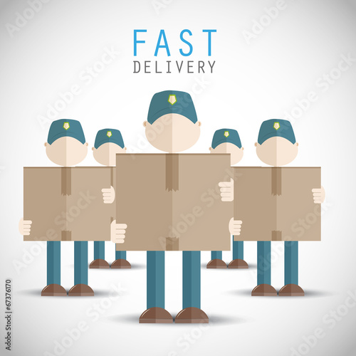 Delivery men holding packages