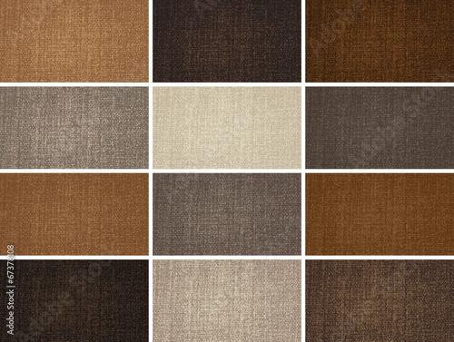 vector set of templates for business cards with fabric texture