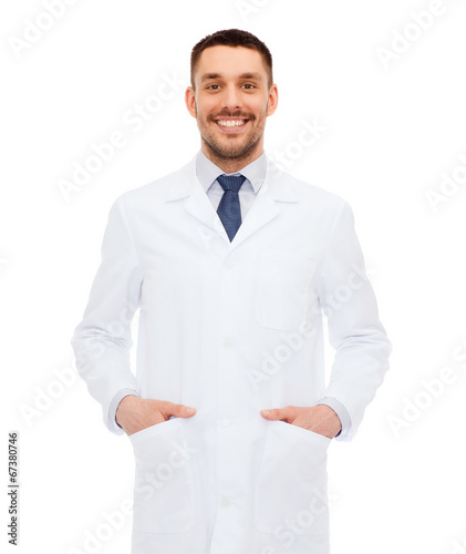 smiling male doctor in white coat © Syda Productions