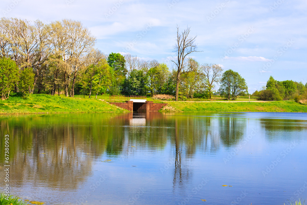 Beautiful lake and blue sky landscape Beautiful lake and blue sky landscape