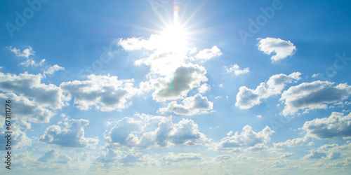Fotografie Blue sky background with a tiny clouds