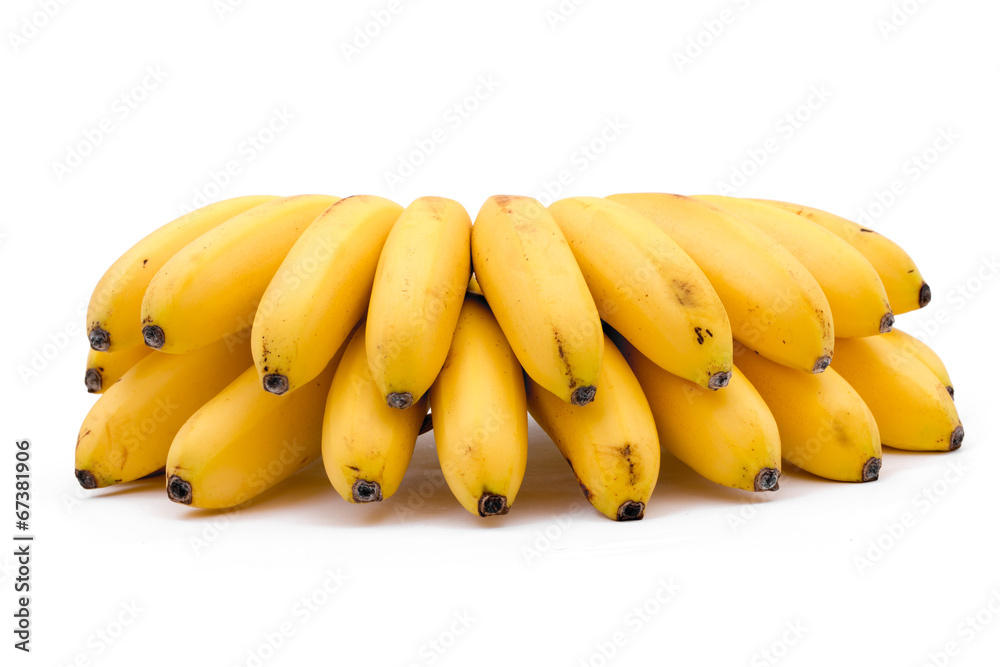 bunch of bananas isolated on a white background