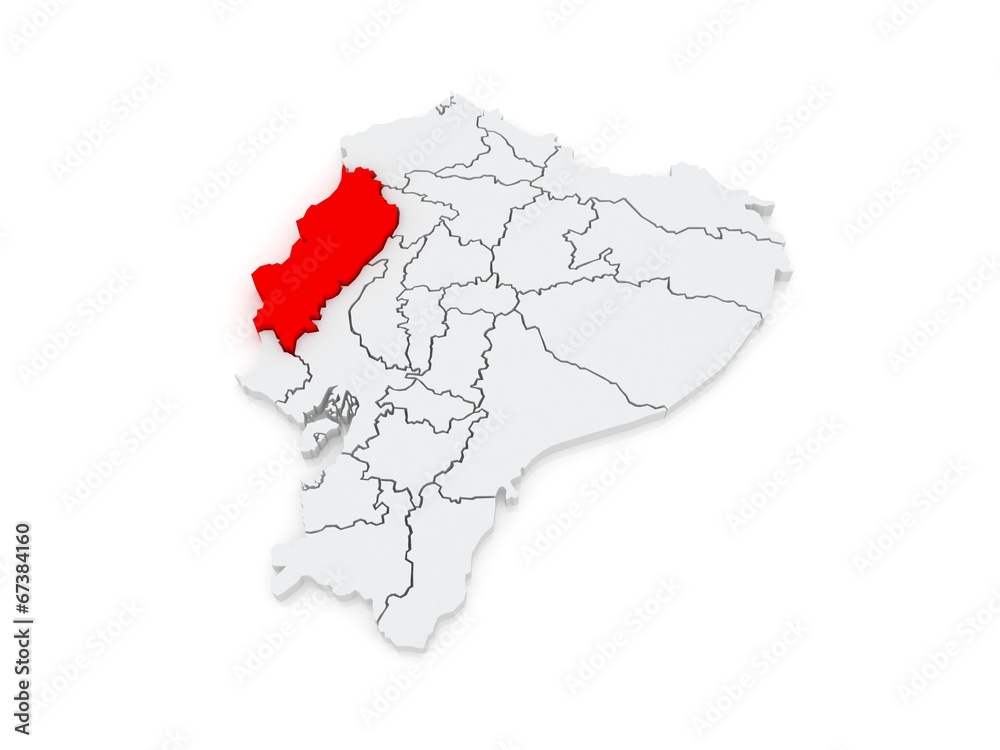 Map of Manabi. Ecuador.