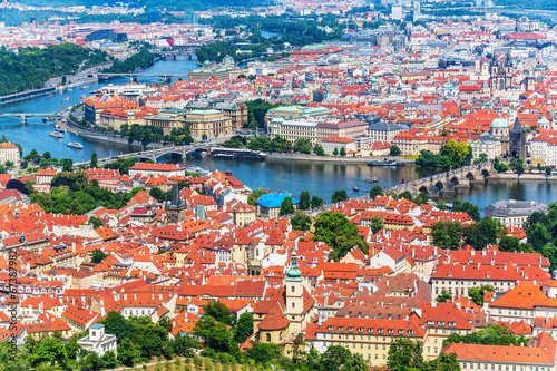 Aerial panorama of Prague, Czech Republic