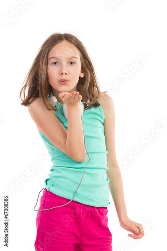 Foto Teen girl sending a kiss