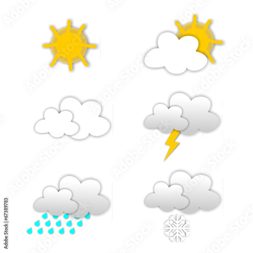 Conjunto de iconos del tiempo. Meteorología. Ilustración vectorial