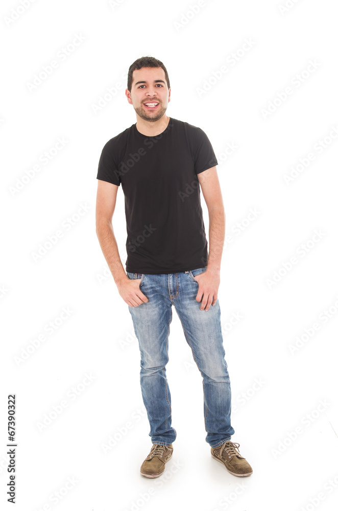 young man posing with hands in pockets young man posing with hands in pockets