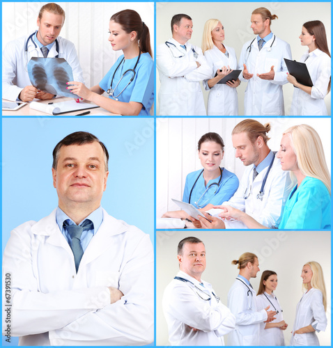 Medical workers collage