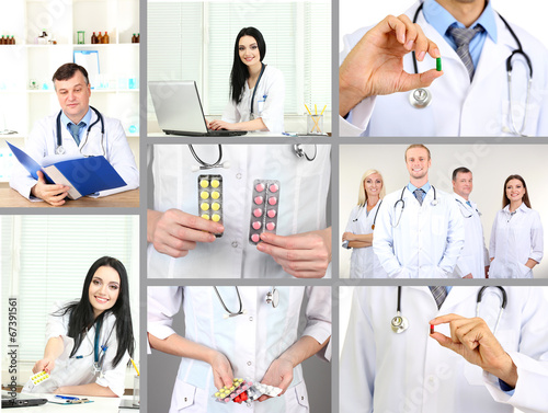 Medical workers collage