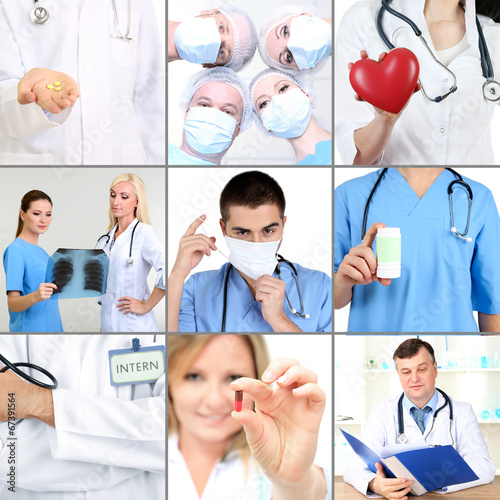 Medical workers collage