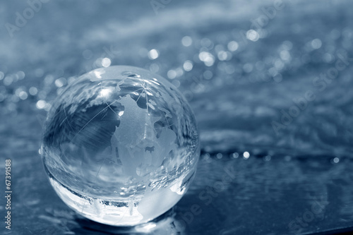 glass globe on water